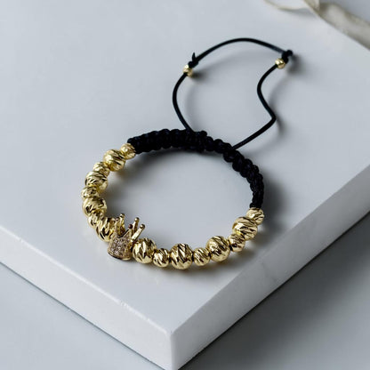 Pulsera Corona con Circonias Oro Laminado 18K
