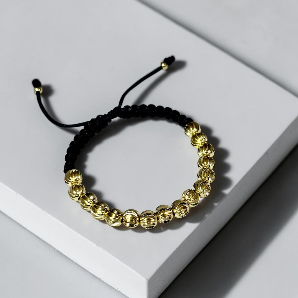 Pulsera Monarca 8mm en Oro Laminado 18K