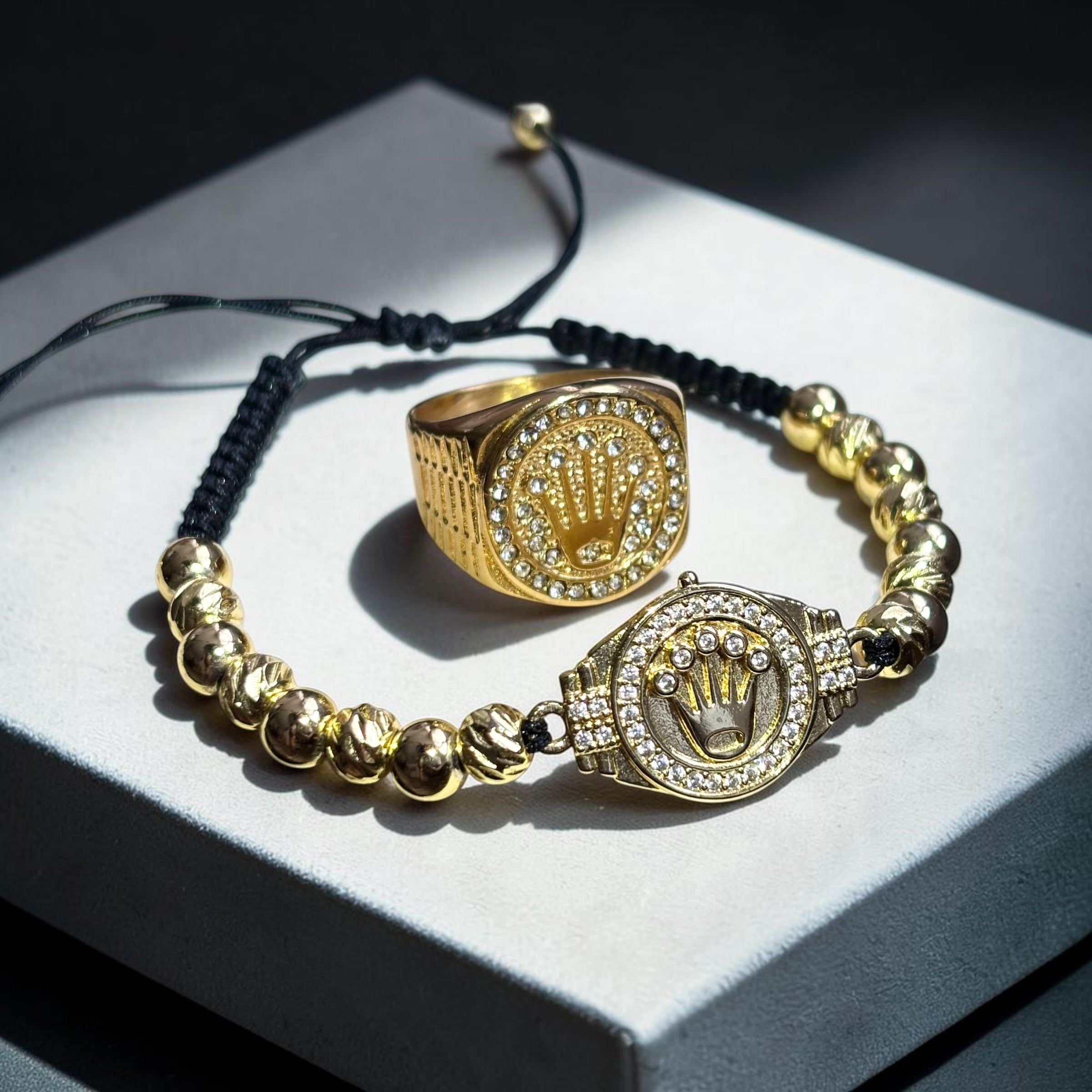 Set Rolex Premium 18K – Anillo + Pulsera en Oro Laminado