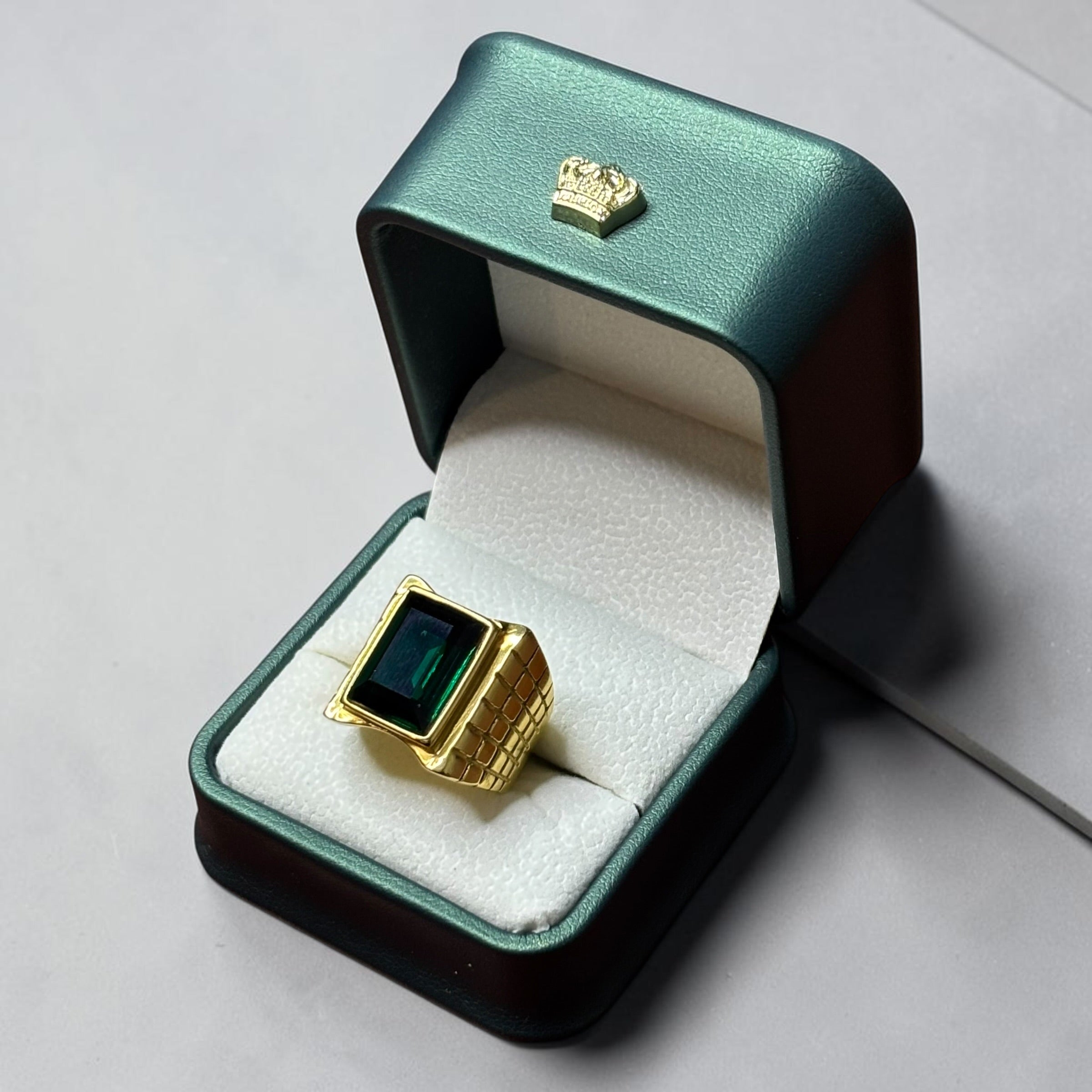 Anillo Piedra Natural en Oro Laminado 18K