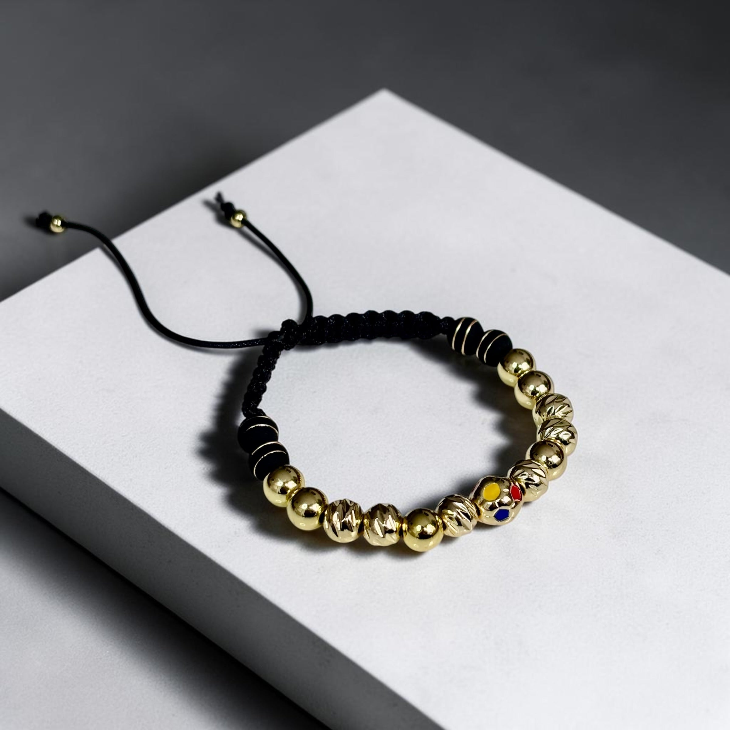 Pulsera Balón Tricolor en Oro Laminado 18K