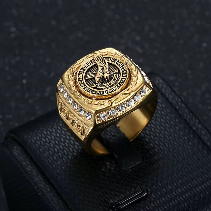 Anillo Aguila Filipina en Oro Laminado 18K para Hombre