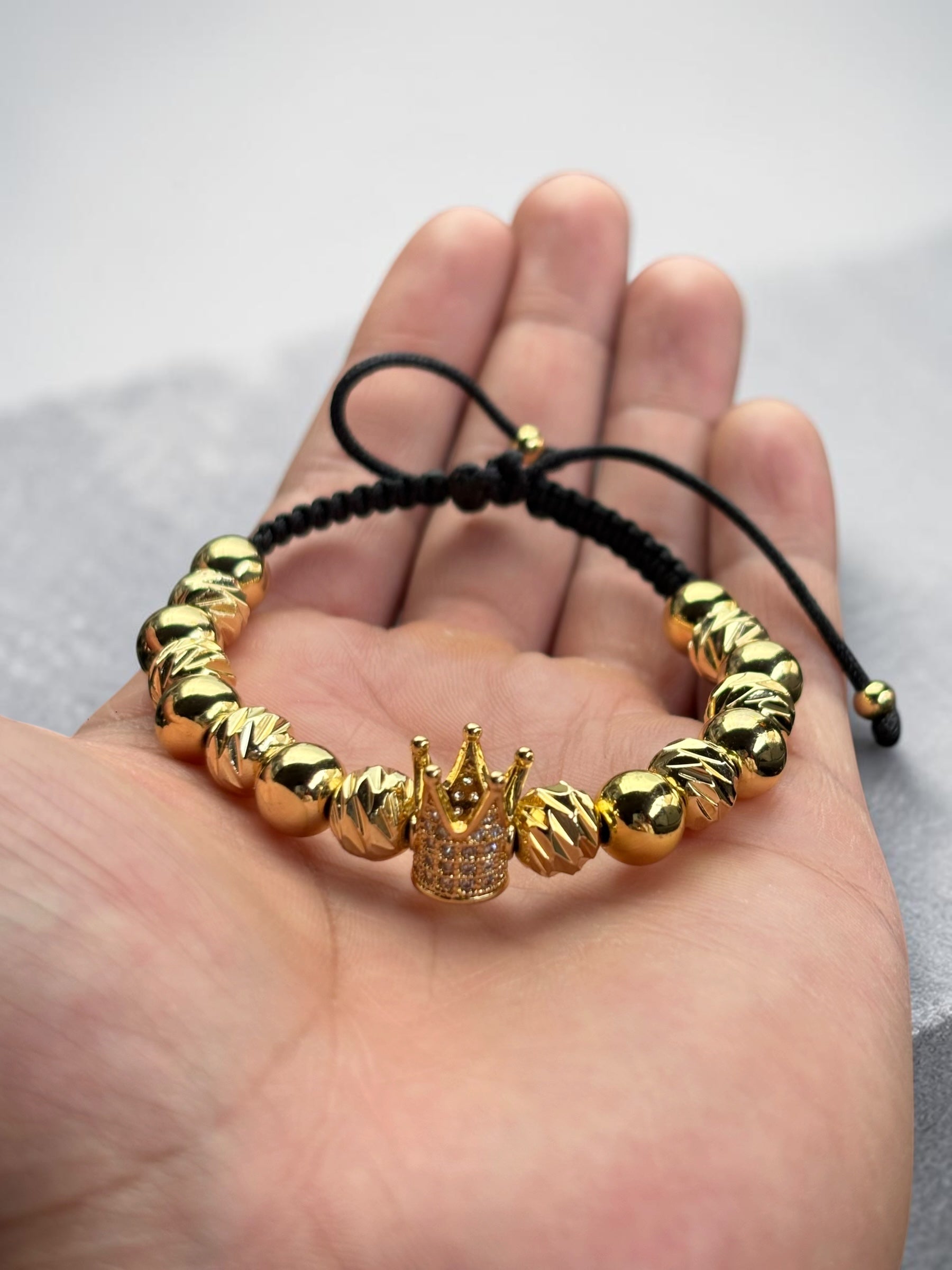 Pulsera Corona con Circonias Oro Laminado 18K
