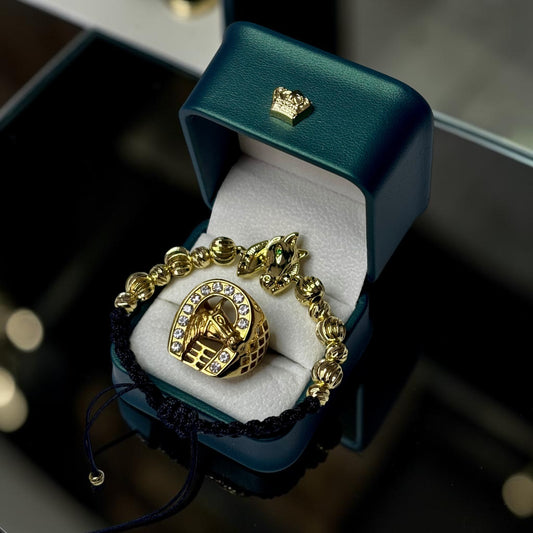 Set Premium Agropecuario 🐎✨ Anillo + Pulsera en Oro Laminado 18K