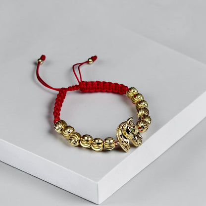 Pulsera Caballo Imperial Hilo Rojo en Oro Laminado 18K 🐎❤️