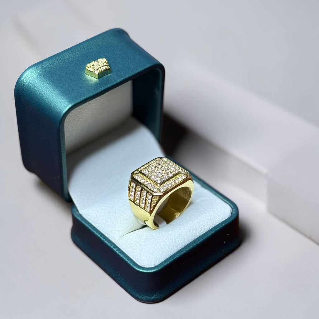 Anillo Circonia Cúbica en Oro Laminado 18K