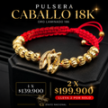 Pulsera Caballo Imperial Hilo Rojo en Oro Laminado 18K 🐎❤️