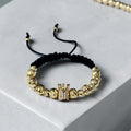 Pulsera Corona con Circonias Oro Laminado 18K