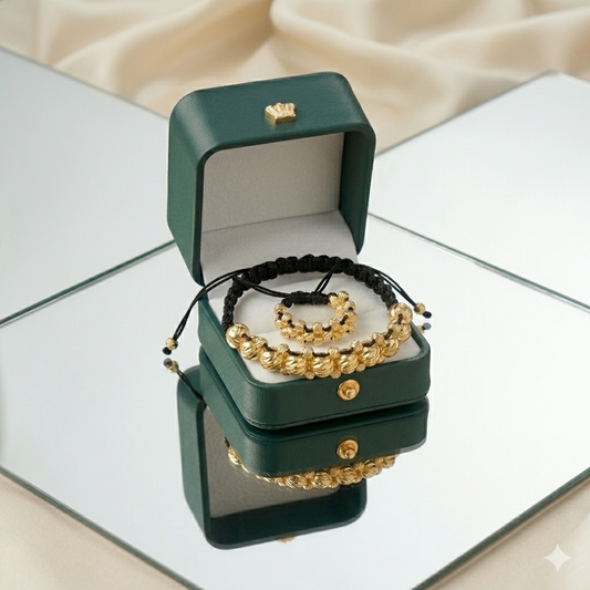 Gran Combo Pulsera + Anillo 3 Carriles en Oro Laminado 18K ✨