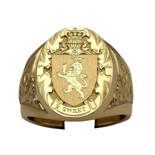 Anillo Cabeza de León en Oro Laminado 18K para Hombre