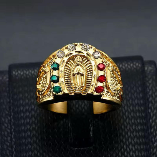 Anillo Virgen de Guadalupe en Oro Laminado 18K