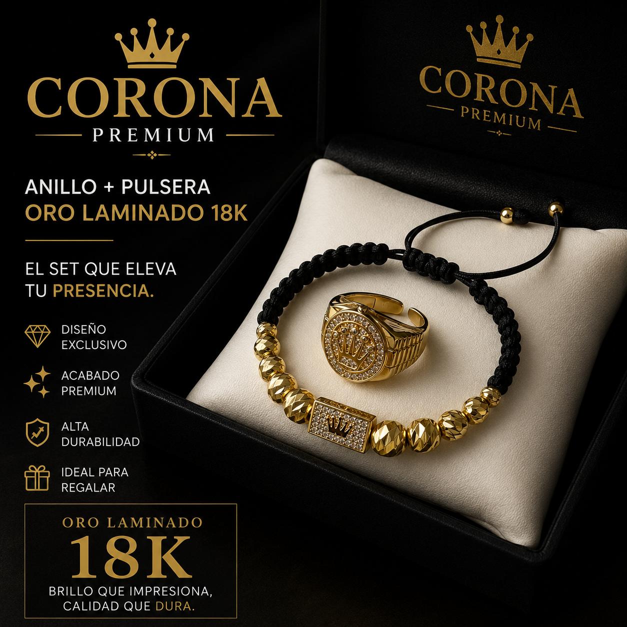 Set Rolex Premium 18K – Anillo + Pulsera en Oro Laminado
